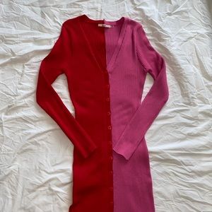 Red|Pink maxi dress